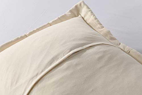 Marcielo QUEEN_EMBROIDERED PILLOWSHAMS BEIGE 2-Piece Embroidered Pillow Shams, Queen Size Decorative Microfiber Pillow Shams Set thumb #4