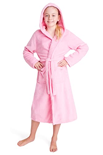 CityComfort Bata Niña Invierno de Forro Polar, Ropa de Niña Para Casa, Regalos Para Niñas y Adolescentes 5-14 Años (9-10 años, Rosa)