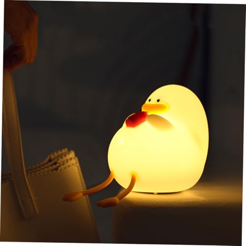 Lámpara de noche de silicona forma pato luz tocable recargable miniatura 7