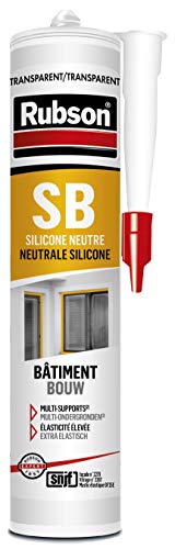 RUBSON SB , Mastic Silicone Neutre Bâtiment, Special Chantier, Certifié Snjf, Transparent, Cartouche de 280 ml