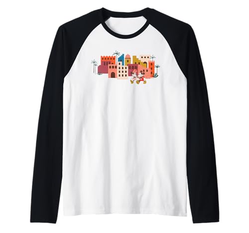 Disney Mickey & Minnie Mediterranean City Travel Adventure Camiseta Manga Raglan