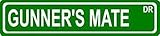 Busppoy Home Decor Sign Gunner'S Mate USN Navy Rating Green Metal Sign for Outdoor Indoor Use Yard Fence Street Sign 4x16 inches