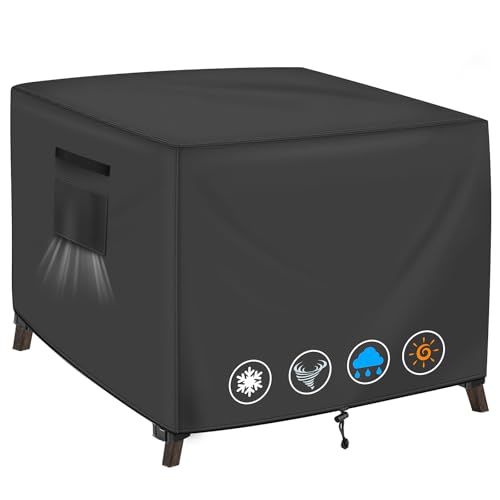 TOHONFOO Outdoor Table Covers Waterproof Square 25x25x18in For Patio Black