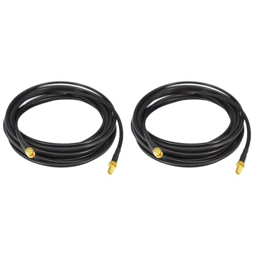 Bunou 2X SMA WiFiアンテナ拡張 5M / 196.85インチSMAオス-SMAメスRG58低損失同軸ケーブル パッチリード同軸