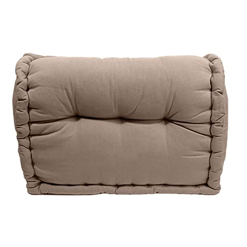 RideauDiscount Cale Reins Dossier Assise 100% Coton 40 x 60 x 22 cm Non Déhoussable Uni Taupe