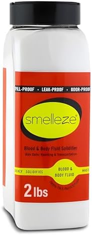 SMELLEZE Blood & Body Fluid Clean Up Super Absorbent Solidifier & Deodorizer: 2 lb. Granules