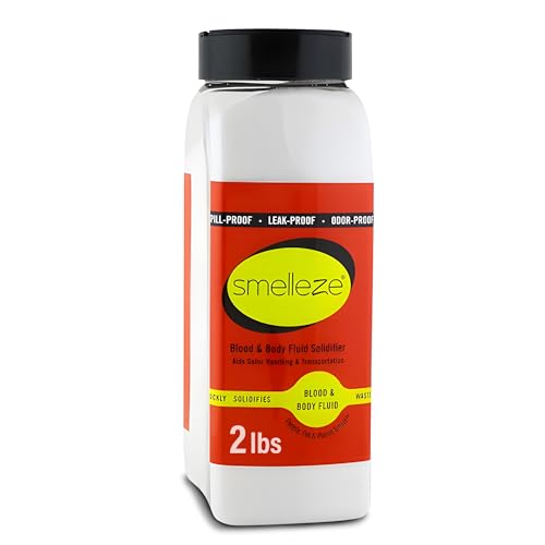 SMELLEZE Blood & Body Fluid Clean Up Super Absorbent Solidifier & Deodorizer: 2 lb. Granules