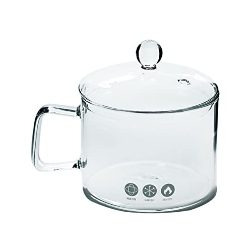 Glass Saucepan with Cover, Heat-resistant Glass Stovetop Pot Glass Cookware for Pasta Noodle Soup Milk Baby Food, Clear Glass Soup Pots(A)