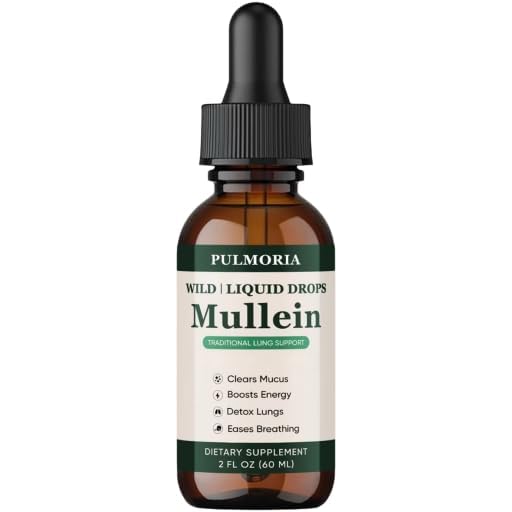 Rulinal Pulmoria Wild Mullein Drops Herbal Blend with Cordyceps Bromelain Ginger & Lemon Peel Supports Seasonal Comfort & Clean Breathing Vegan Non-GMO 2 Fl Oz (1)