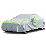 Autoabdeckung für Skoda Karoq(2017-2023) | 4,382x1,841x1,603mm, Wasserdicht Wetterfest Passgenaue Schutzhülle Mit grünen Reflektorstreifen Winddicht Staubdicht Frostsicher