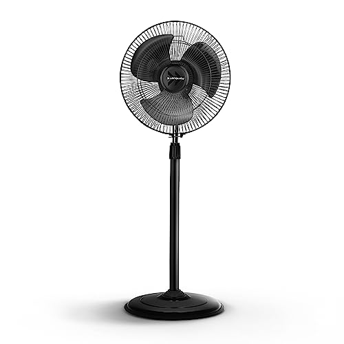 LONGWAY Dr-Mini 300 mm/12 Inch Ultra High Speed 3 Blade Decorative Star Rated Pedestal Fan (Black, Pack of 1)