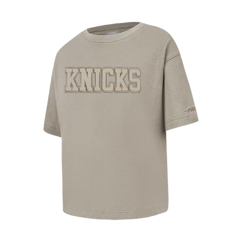 Pro Standard Big Girls NBA New York Knicks Neutral Short Sleeve Boxy Tee Taupe M by Pro Standard - Used condition - Image 2