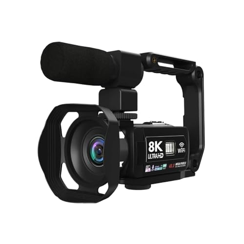 Cámara de Video, Cámara de fotografía Digital 8K de 48 MP, cámara DV de Mano con Zoom Digital de 18X, grabadora de Video portátil con Pantalla táctil LCD de 3 Pulgadas(4G Camera No Card)