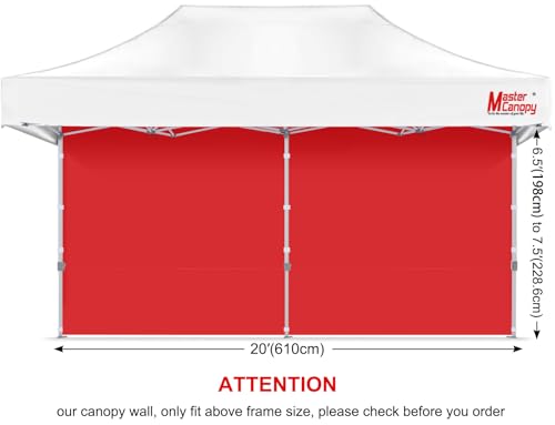 Image of MASTERCANOPY 10x20 Pop Up Canopy Sidewall Only 1-Pack Red