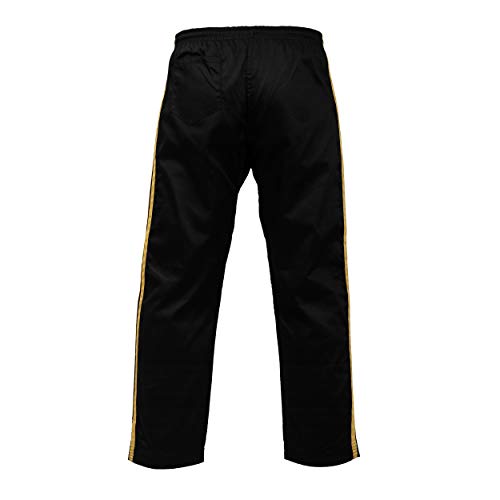 Ufg Martial Arts Striped Karate Pants Cotton & Polyester Blended - Kids Adults Unisex (Gold, 000) #TOP2