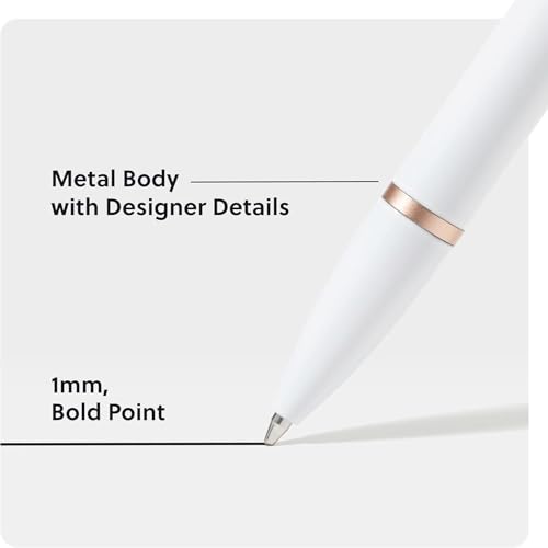 Image of U Brands Monterey Ballpoint Pens, Set of 12, Bold (1.0 mm) Point, Black Ink, Black and White