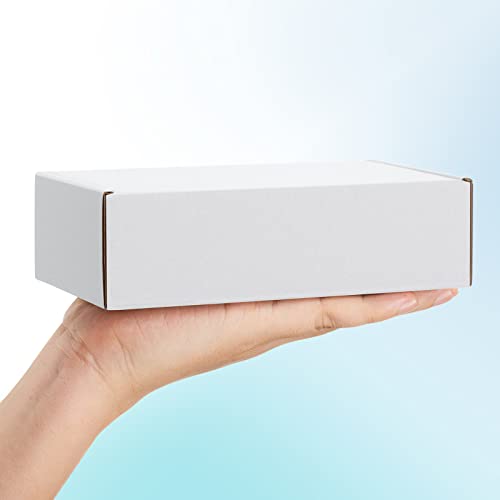 Poever Shipping Boxes 7x5x2 inches White Small Mailing Boxes 25 Pack Cardboard Corrugated Box Mailers