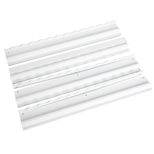 LUMIVIA Mahjong Racks with Pushers, White Wooden American Mahjong Tile Pushers and Racks Set of 4,