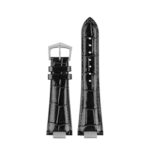[RWUXCYNTP] 25X13mm �m�b�`���U�[���v�X�g���b�v + �R�l�N�^ �p�e�b�N�t�B���b�v �m�[�`���X 5711 5726 5712g ���v�o���h ���X�g�o���h �u���X���b�g�ƌ݊�������(Black-silver-B)