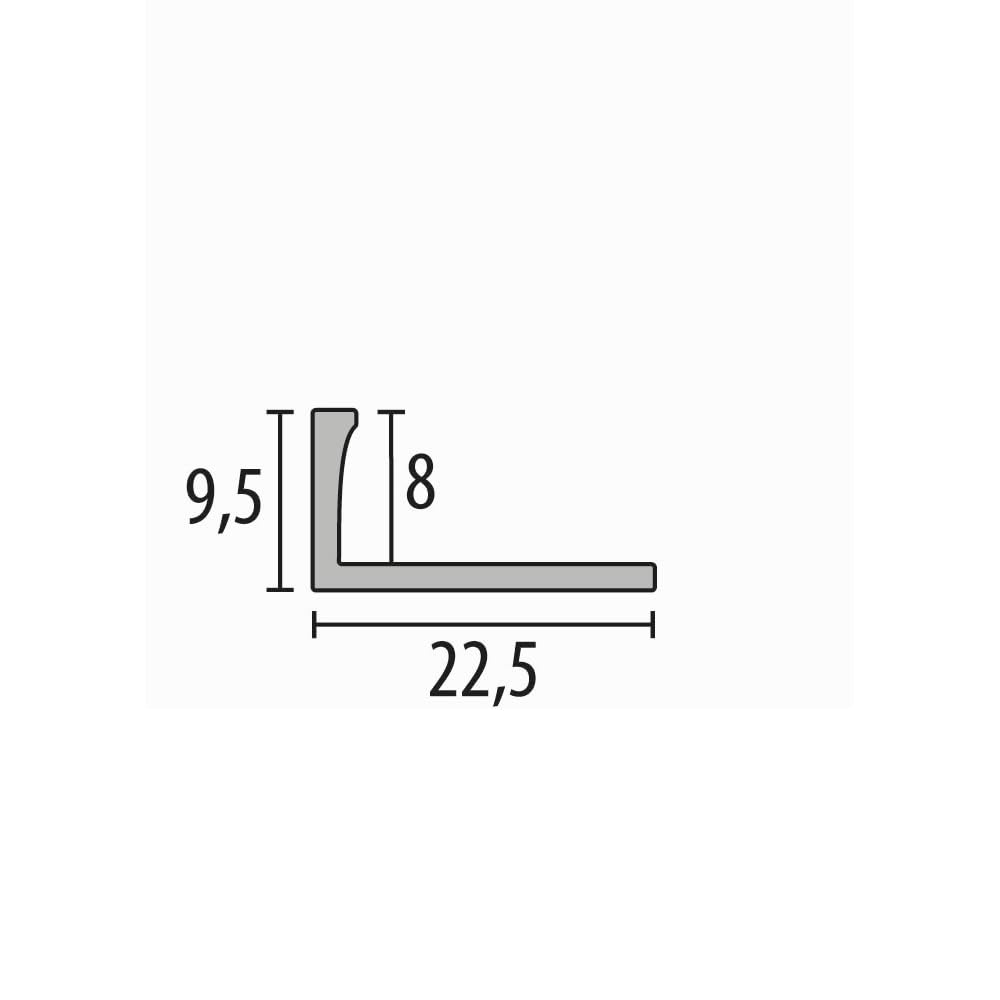 Perfil para azulejos, 9,5 x 22,5 x 2500 mm, altura del borde, 8 mm, perfil doble K, acero inoxidable, cerrado, perfil de metal, acero inoxidable mate cepillado Küberit