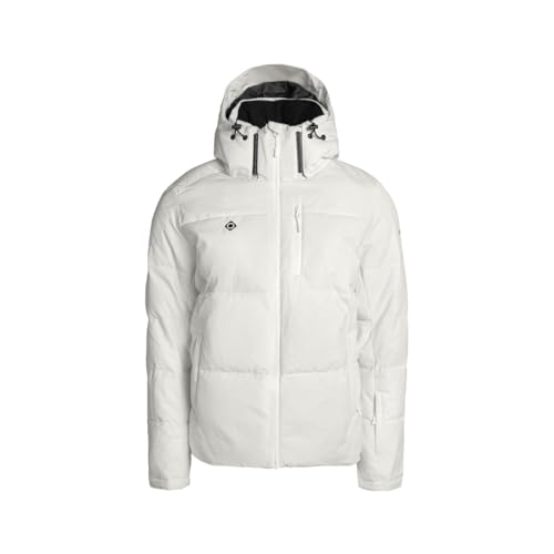 Izas Acebeda Chaqueta de Hombre para Invierno con Aislamiento de Fibra. Abrigo Ligero y Cálido con Cremallera y Capucha. Anorak Resistente al Viento y Agua. Color Ice