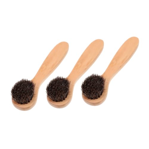 Beatifufu Facial Cleansing Brush with Soft Bristles 3pcs Set Natural Wood Handle Face Scrubber for Deep Clean