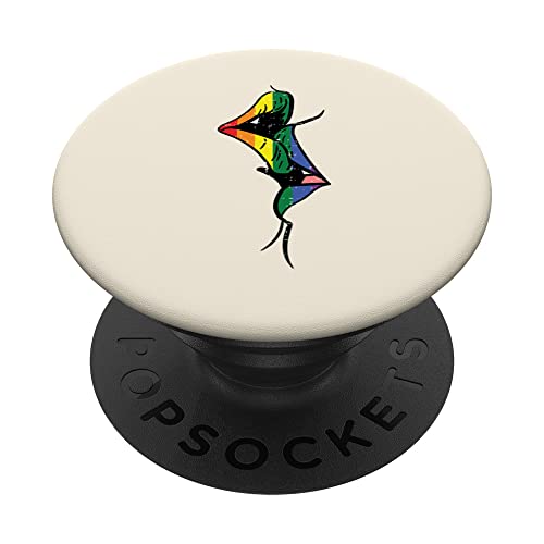 Rainbow Flag Kiss Pride Month Gay Ally LGBTQ LGBT Men Women PopSockets Swappable PopGrip