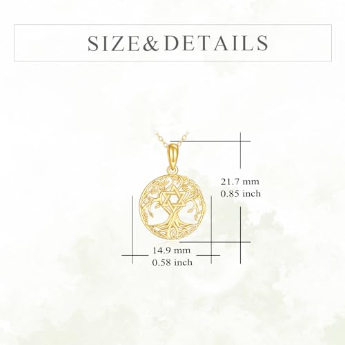 KECHO 14K Solid Gold Tree of Life Pendant Necklace 14K Real Gold Jewelry Anniversary Christmas Birthday Gifts for Women4