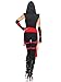 Leg Avenue Women's 4 Pc Deadly Ninja Costume, Black/Red, Medium