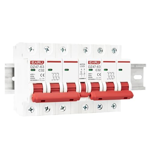 Interrupteur de déconnexion sur Rail DIN inverseur source 3P+3P