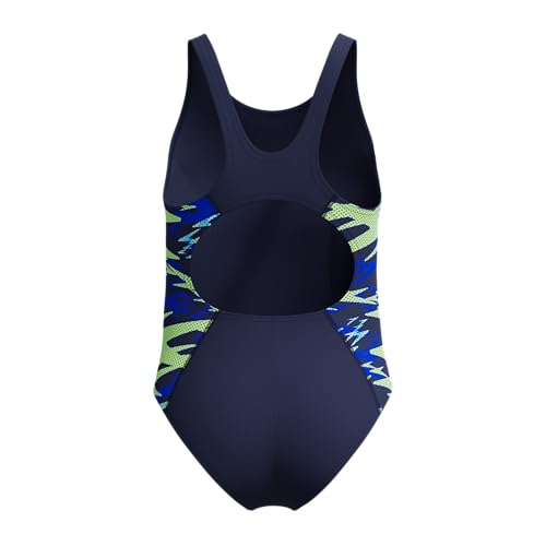 Speedo Hyperboom Splice Muscleback One Piece Schwimmanzug für Mädchen, Navy Blau, 10