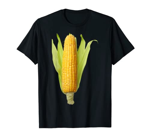 Imagen de comida de maíz de oreja 2022 Meme divertido disfraz de Halloween perezoso Camiseta