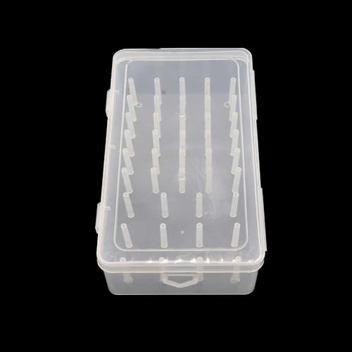 Image of Leadigol 42 Slots Sewing Threads Box,Clear Sewing Threads Storage Box,Portable Craft & Sewing Organizer,Transparent Needle Spool Organizer for Embroidery & Sewing Thread