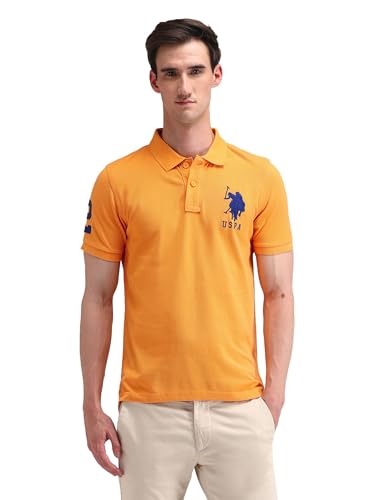 Image of U.S. POLO ASSN. Men's Printed Round Neck Half Sleeve Casual Cotton Regular 1665 T-Shirts (UDTSH2240)