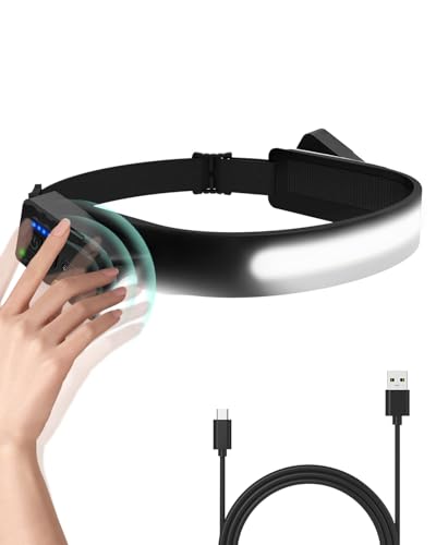 Victoper Linterna Frontal LED Recargable, Inclinación 270°, Sensor de Movimiento, IPX4, Camping, Pesca, Senderismo y Escalada, Linterna Cabeza, Linterna Frontal Running