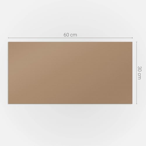 Panneaux autocollants PVC 60x30 cm marron clair aspect vinyle rectangulaire
