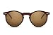 Produktbild Cheapass Sonnenbrille Braun Runde Brille UV-400 Festival-Accessoire Retro Plastik Damen Herren