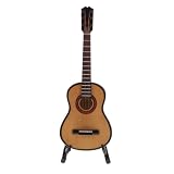 Zambuph Mini Gitarre Ruan Craft Geschenkkollektion Miniatur Holzgitarre Attraktive Bürodekoration Exquisites Musikinstrumentenmodell Puppenhaus Akustikmodell