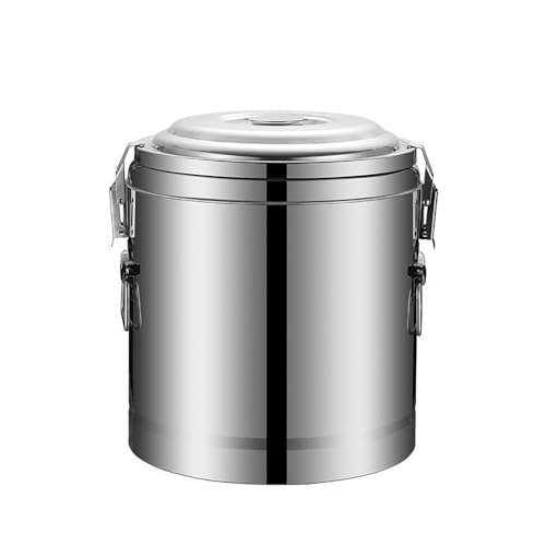 魔法瓶バケツ 断熱アイスペール お粥バケツ 飲料ディスペンサー 保温・保冷魔法瓶バケツ ステンレス製断熱バレル 蓋付き断熱バケツ 大容量バケットキッチンや断熱容器での使用に(蛇口なし,10L)