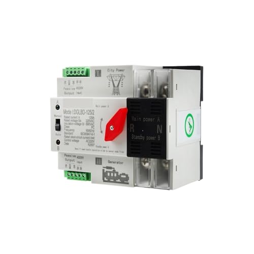 Selector de transferencia automática monofásico 220V e interruptor doble potencia de 125A