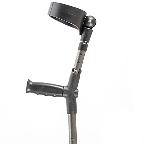 Image of Ossenberg Closed Cuff Ergo Soft-Grip Forearm Crutches Pair (Metallic Grey)