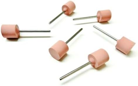 Silicone Pink Cylinder Polisher Extra Fine Mounted 12.5 x 14mm Made in Germany Pack of 10 by JTS