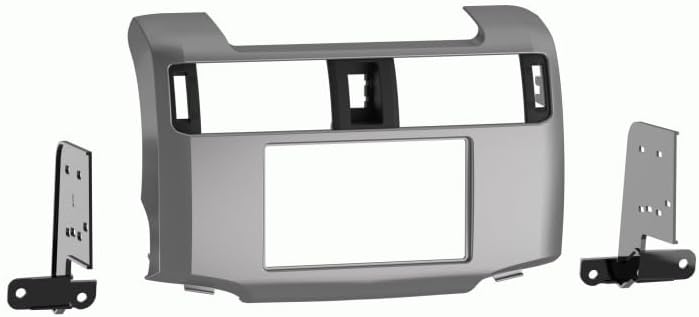 Car Stereo Kit for 2010, 2011, 2012, & 2013 Toyota 4 Runner, Single & Double Din, Silver, Wire Harness for Non Amplified or JBL Systems.