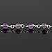 CRYSTALINES Natural Amethyst Gemstone Beads Cluster Anklet, Handmade Rosary Chain Crystal Jewelry, Silver Dainty Bohemian Ankle Bracelet, February Birthstone, Gift for Women (9+1.50inch)
