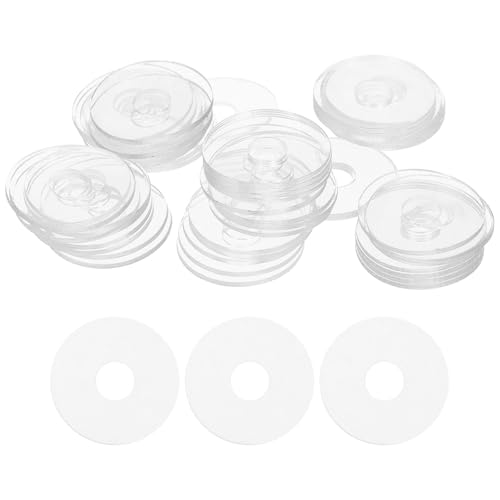 WOONEKY 50 Arandelas Planas Transparentes de 079 Pulgadas para Tornillos M6 Juntas de Vinilo para Manija de Ducha Anillos de Sellado Pequeños Reemplazables Kit de 50 Piezas para