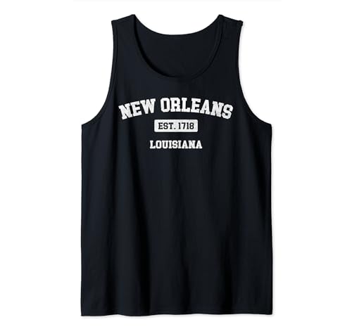 Vintage Nueva Orleans Louisiana LA Est. 1718 Souvenir Camiseta sin Mangas