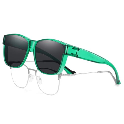 HAOLOTA Fit Over Sunglasses-Polarized for Men, Oversized Sun Glasses Square Shades UV400 Protection for Driving Brown Tortoise Frame Gradient Brown Lens Multicolor