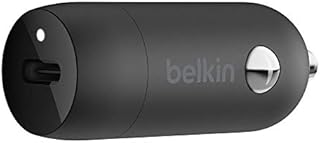 Belkin Szybka ładowarka samochodowa USB-C 20W, Szybka ładowarka do urządzeń iPhone 15, 14, 13, 12, Samsung Galaxy S24, S23, Google Pixel, Sony, iPad i innych
