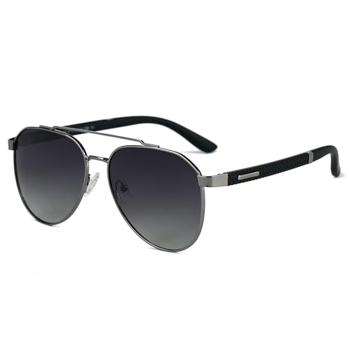 Image of THE MEN THING 2173 STEALTH PILOT - Aviator Style - HD Polarised Sunglasses for Men - UV400 Protection, Stainless Steel Frame