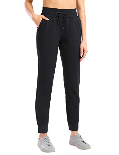 CRZ YOGA Women's Cotton Drawstring Sweatpants Elastic Waist Jogger Workout Jogging Pants